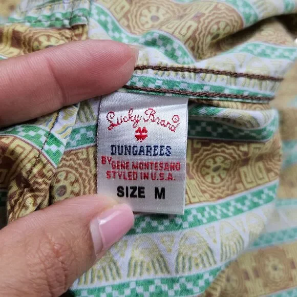 Vintage Lucky Brand Dungarees Shirt Mens Medium Stripe Long Sleeve Western 70s - Picture 6 of 12